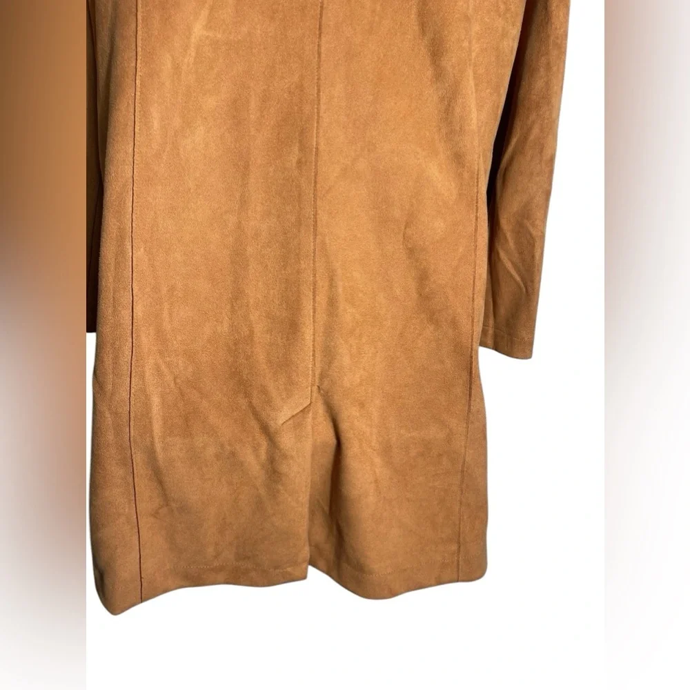 Ookie & LaLa coat size medium burnt orange faux suede trench coat jacket‎ 🧡